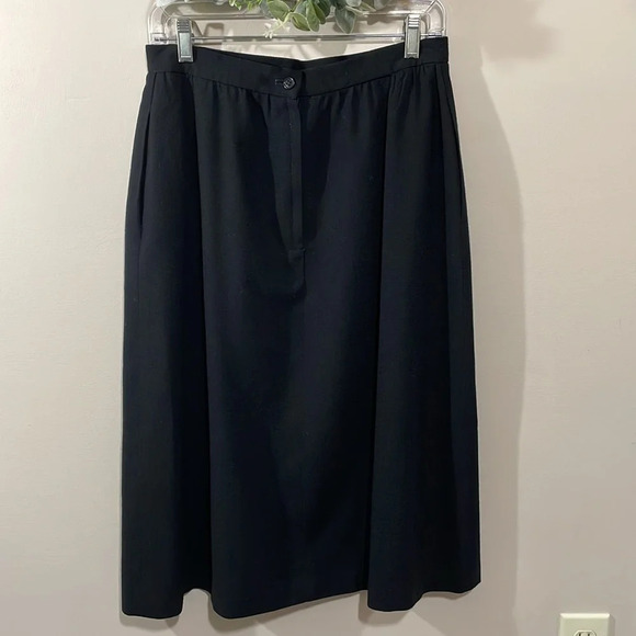 Vintage 70’s, 80’s Wool Skirt and Jacket Set Suit Black Velvet Appliqués - Picture 3 of 16